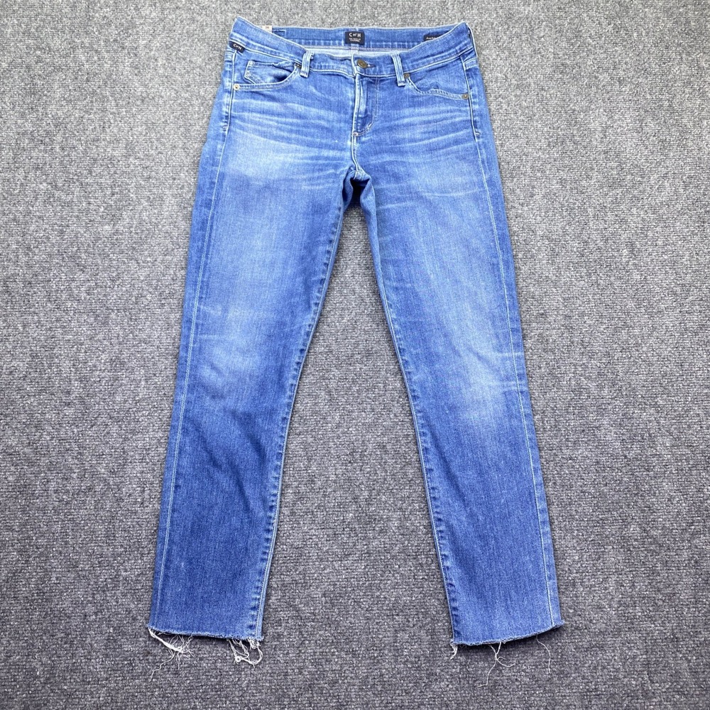 Citizens‎ of Humanity Avedon Ankle Ultra Skinny Jeans Blue Raw Hem Sz 26